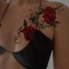 SHEIN 2pcs Red Temporary Rose Flower Arm & Leg Tattoo Stickers