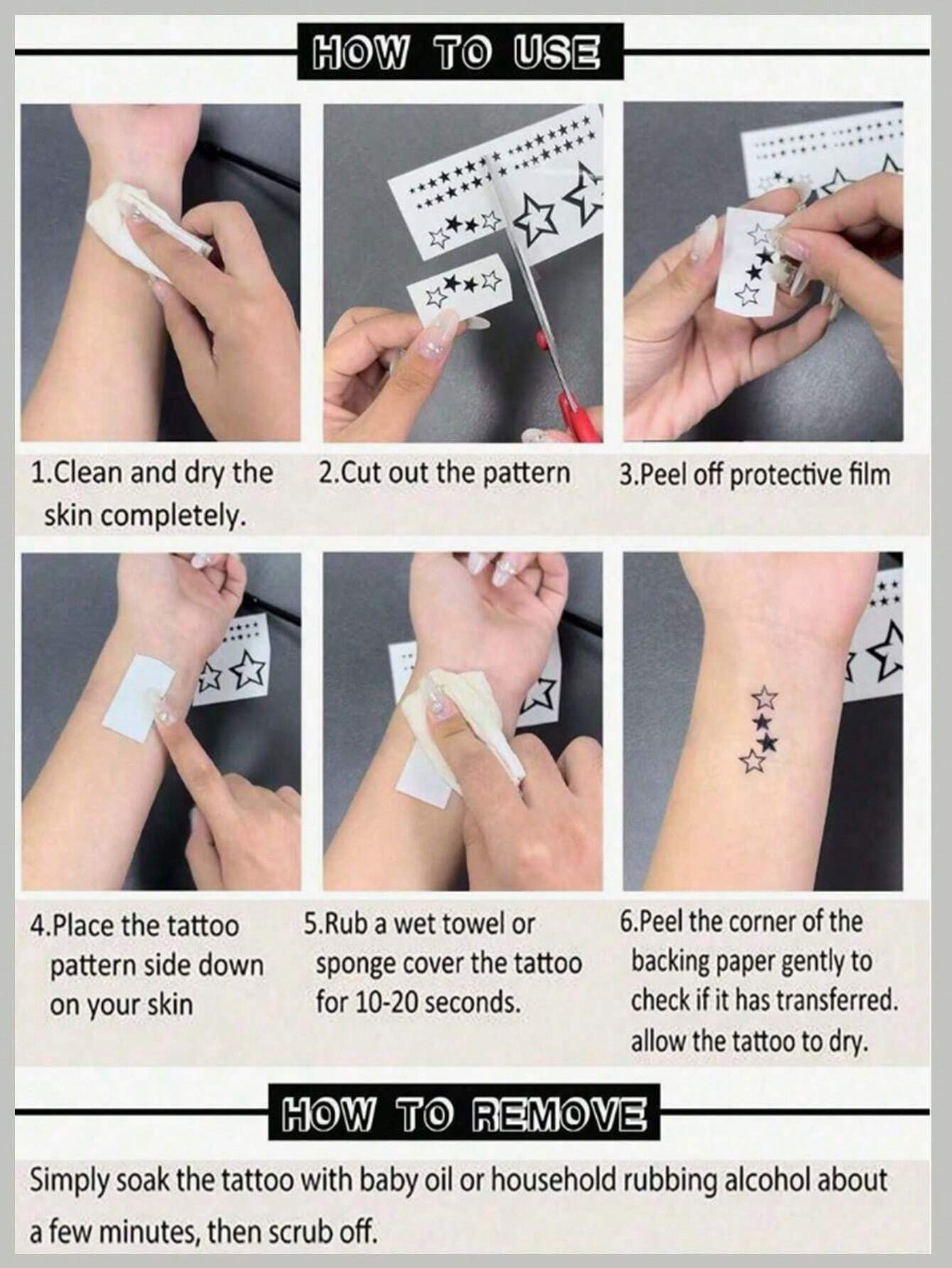 SHEIN 2pcs Red Temporary Rose Flower Arm & Leg Tattoo Stickers