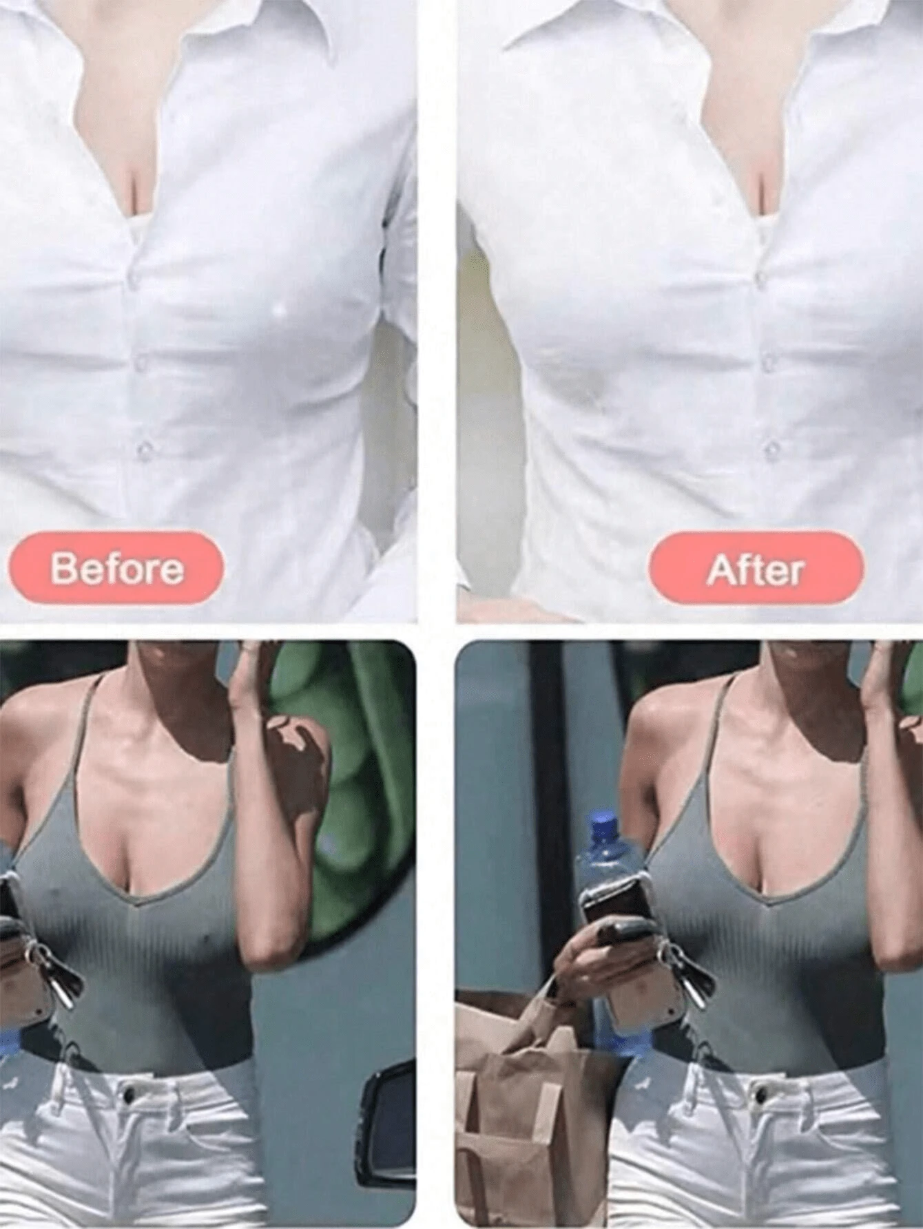 SHEIN 2pcs Reusable Rabbit Ear Nipple Cover Lifting Silicone Invisible Sticky Bra