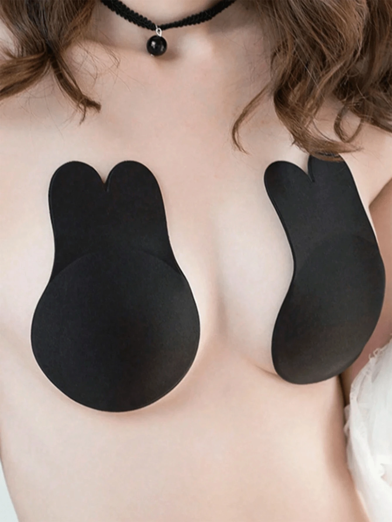 SHEIN 2pcs Reusable Rabbit Ear Nipple Cover Lifting Silicone Invisible Sticky Bra
