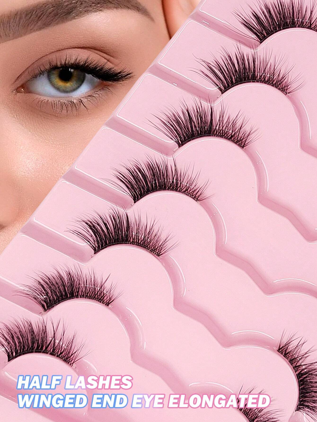 SHEIN Asiteo Asiteo 7 Pairs Half Lashes Natural Look False Eyelashes