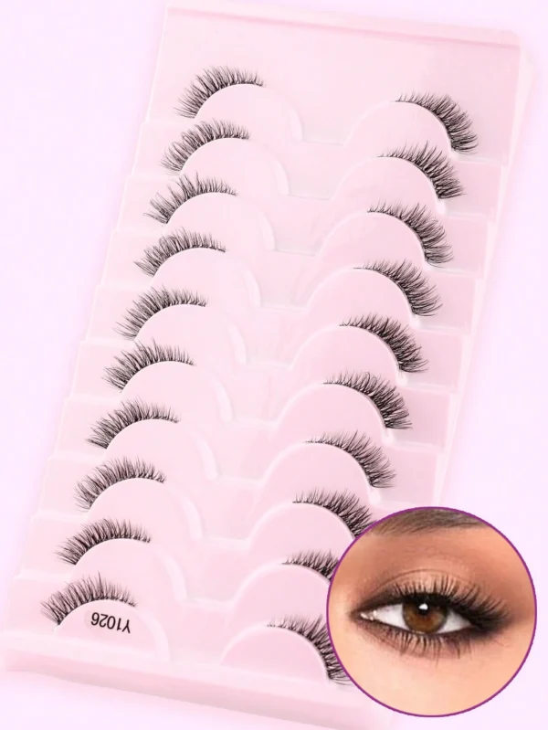 SHEIN False Eyelashes, 10 Pairs/Box Mini And Cute Super Short Half Eye Lashes