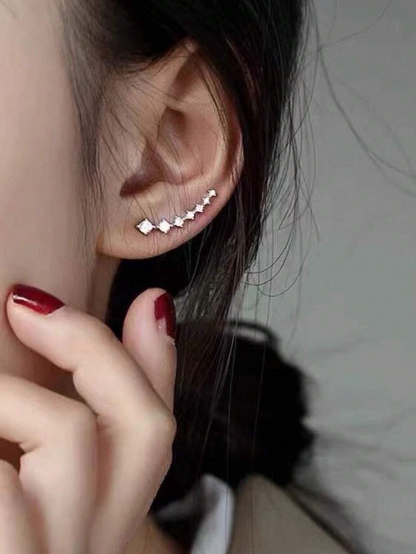 shein 1 Pair Alloy French-Style Hoop Earrings - Image 3