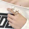 SHEIN Opening Adjustable Faux Pearl Ring