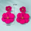 SHEIN Asymmetrical Multilayer Colorful Flower Shaped Metal Drop Earrings