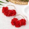 SHEIN Fashionable Charm Floral Hoop Earrings