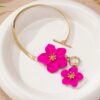 SHEIN Fashionable White Floral Spray Painting Elegant Simple Anklet