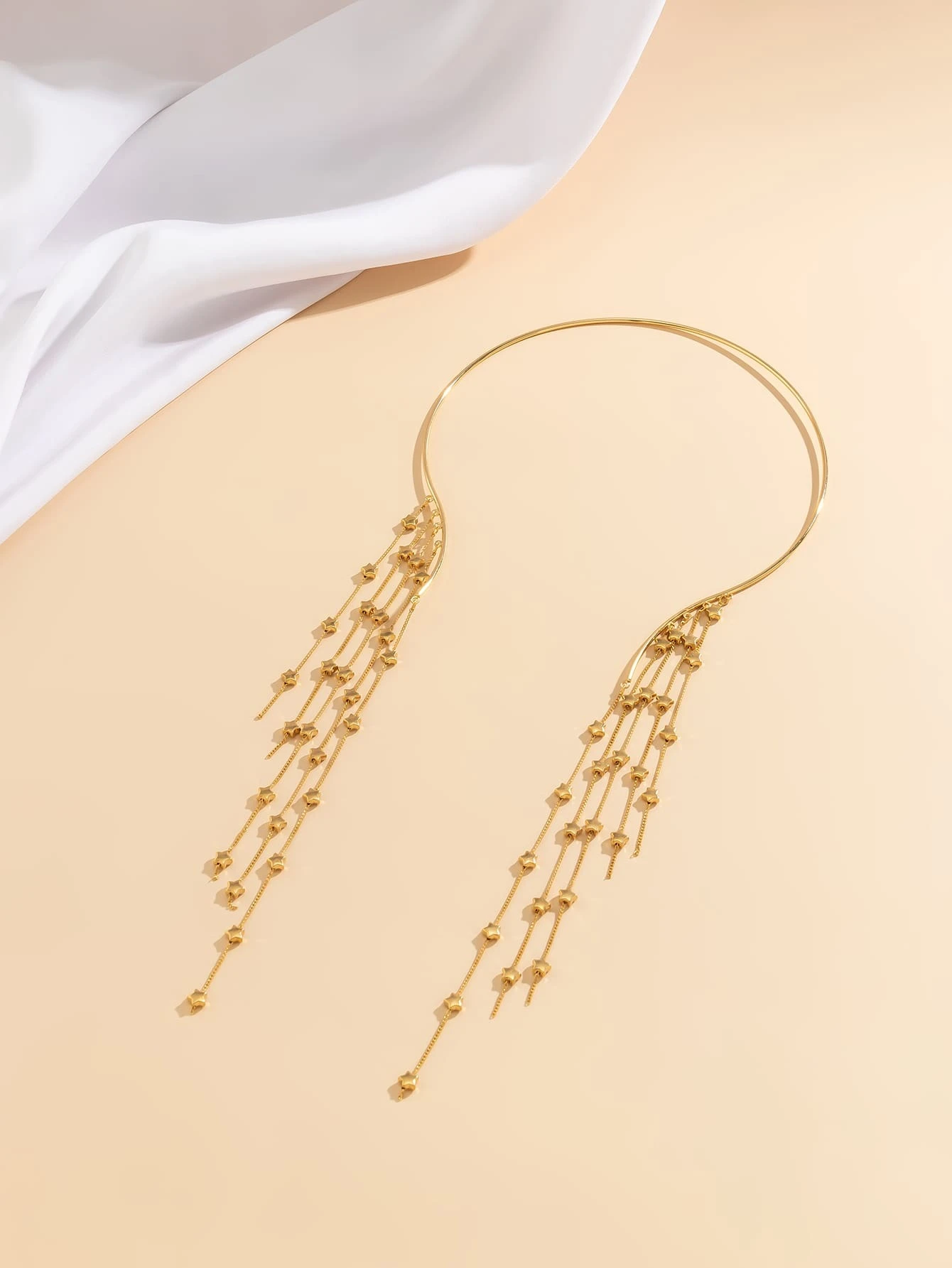 SHEIN 1pc Ladies' Asymmetrical Star Shaped Tassel Charm Necklace - Image 2