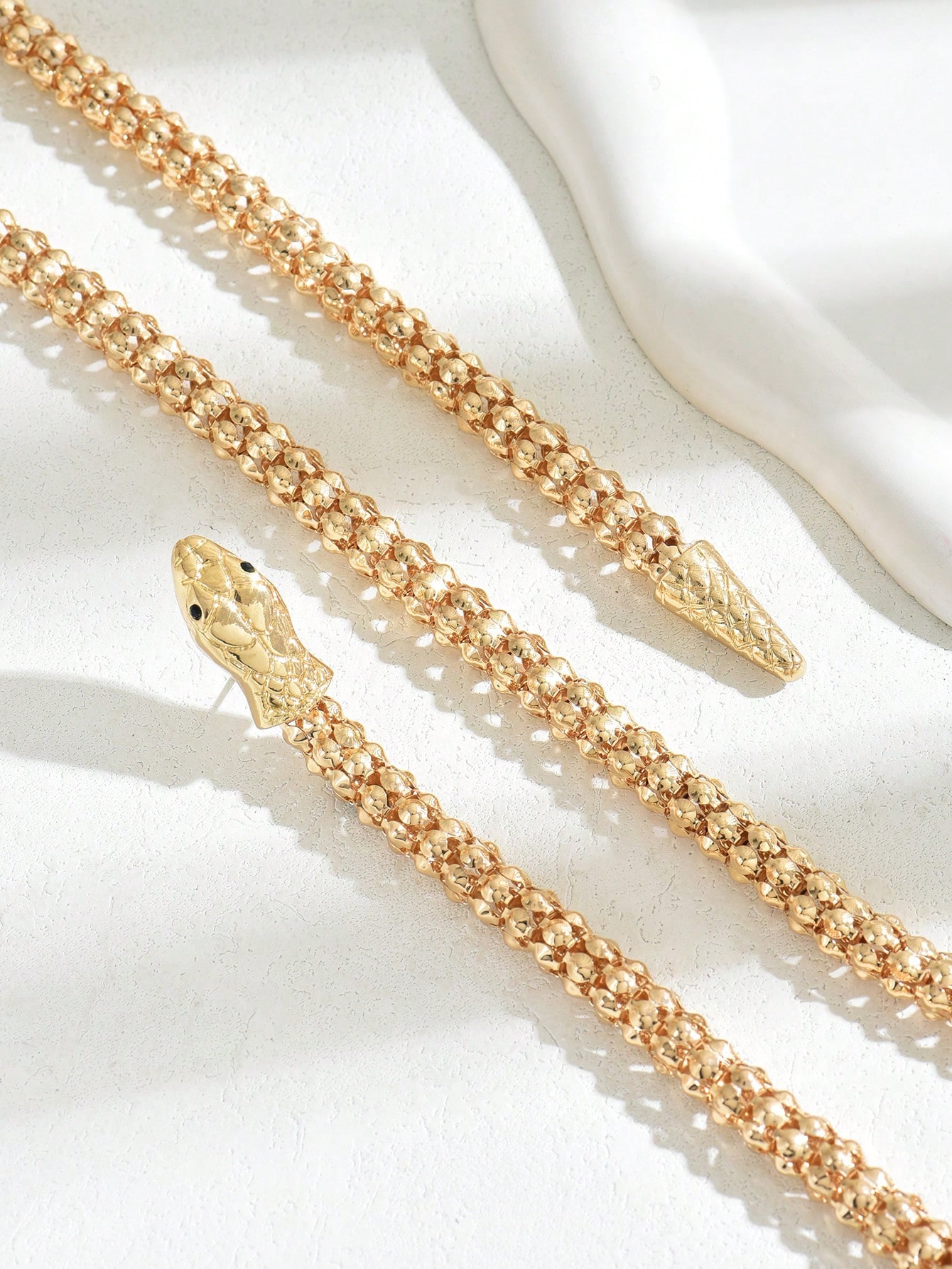 SHEIN1pc Women Retro Punk Style Snake Wrap Around Earrings Necklace Set - Image 3
