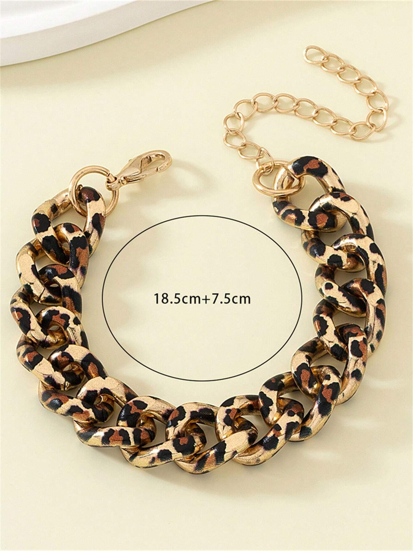 SHEIN European & American Fashion Leopard Print Chain Bracelet Accessory - Image 2