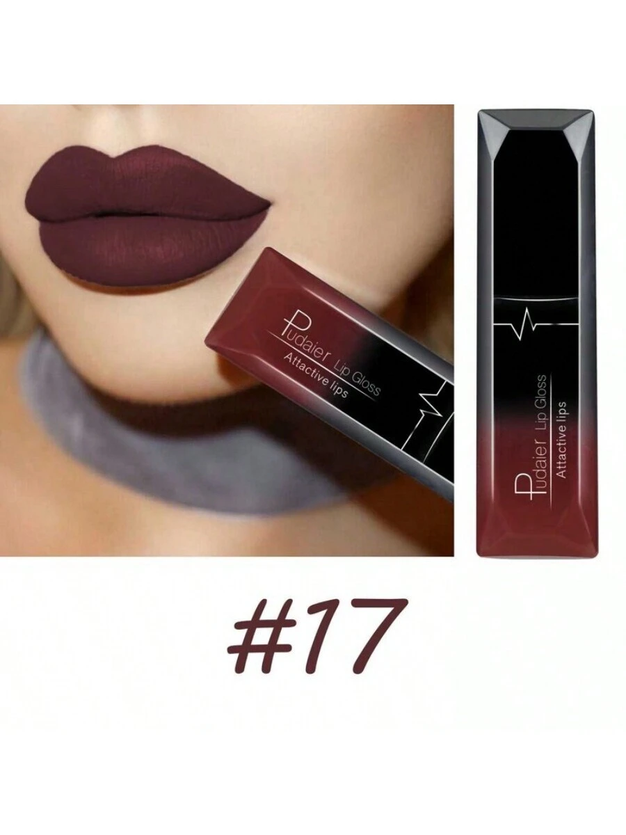 SHEIN Pudaier Long-wearing Matte Lip Gloss, Non-stick Cup Non-fading Liquid Lipstick