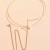 SHEIN Belle Faux Pearl Decor Choker With Earring