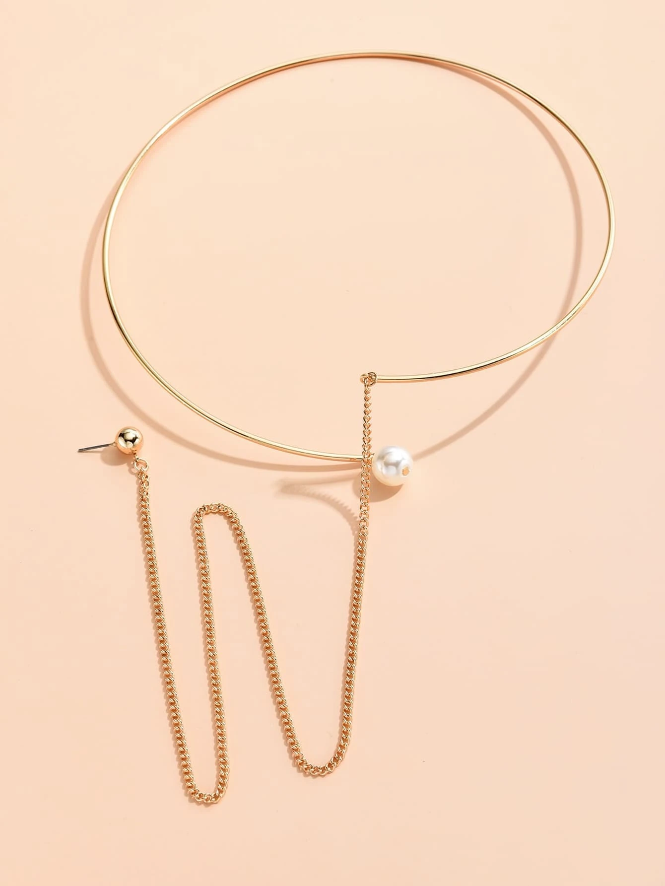 SHEIN Belle Faux Pearl Decor Choker With Earring