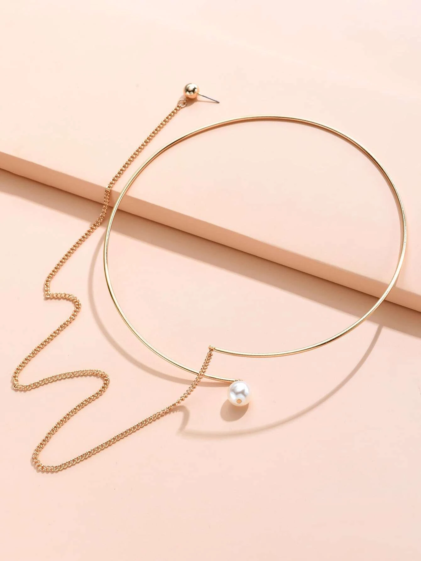 SHEIN Belle Faux Pearl Decor Choker With Earring