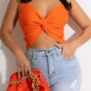 SHEIN Slayr Women's Crop Twisted Knot Cami Tank Top