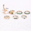 SHEIN imoli 7pcs Snake Design Rhinestone Decor Ring