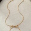 Gold color long chain necklace