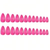 SHEIN Valentines Nails Hot Pink Press On Nails Medium Almond, Jelly Soft Gel Fake Nails