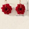 SHEIN Elegant Sexy Romantic Fabric Flower Hoop Earrings