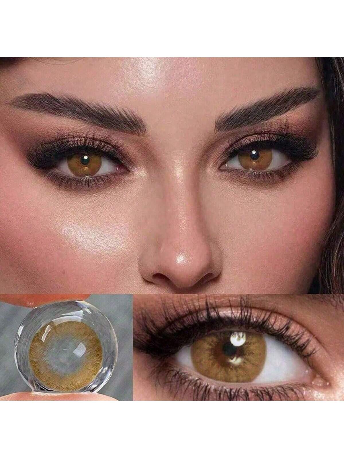 SHEIN Of New Fashion Forward Brown Natural Soft Contact Lenses
