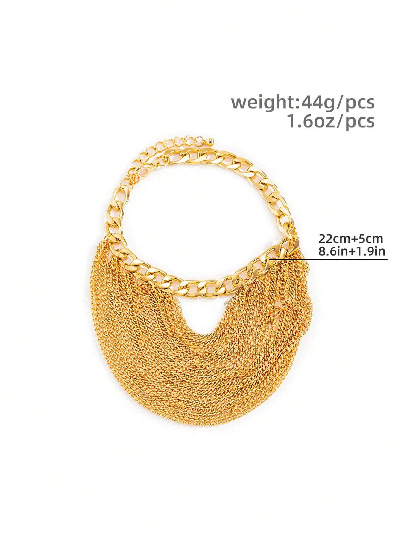 SHEIN 1pc Creative Multilayer Chain & Tassel Decor Foot Chain / Elegant