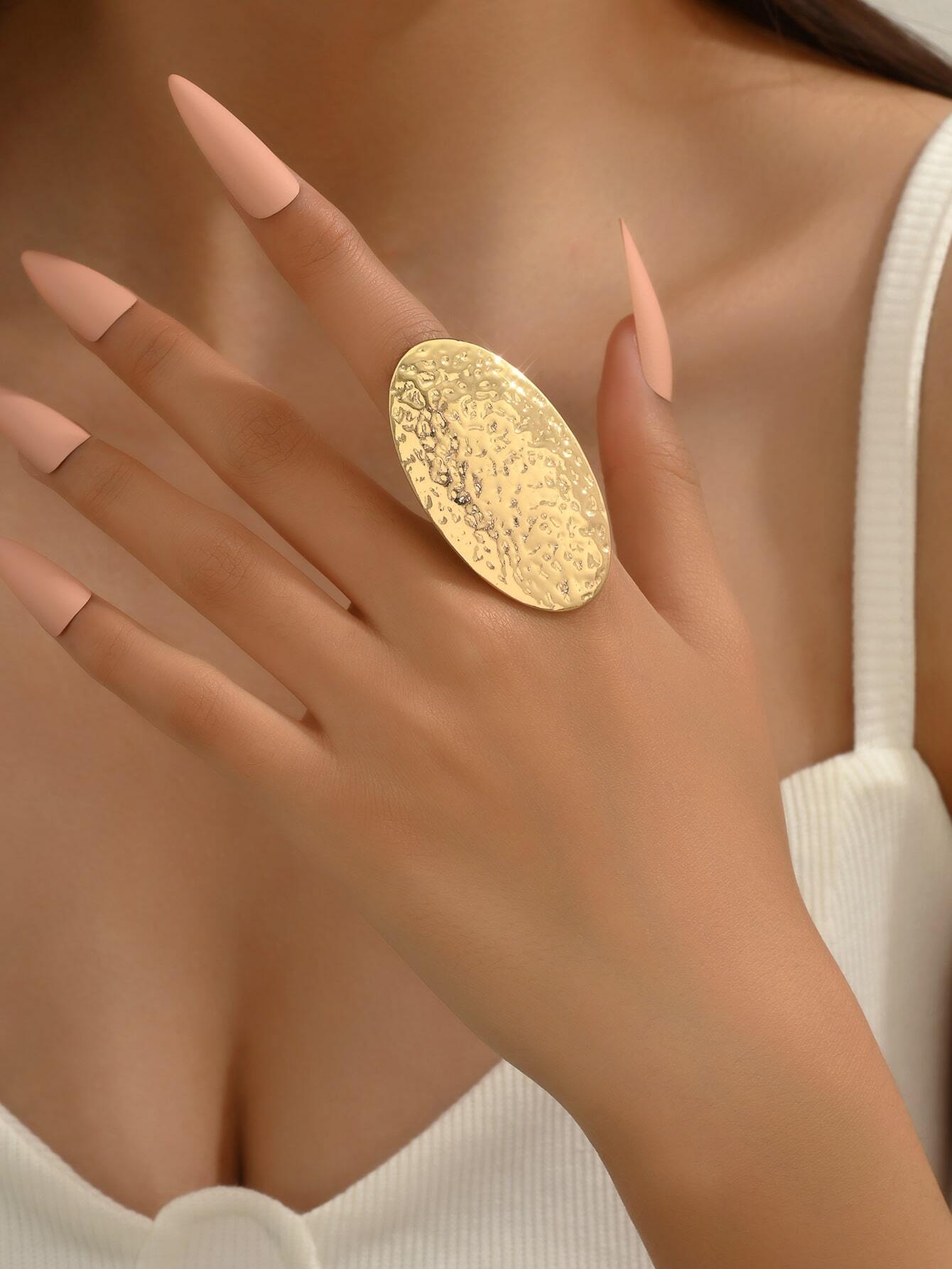 SHEIN Minimalist Oval Decorative Ring