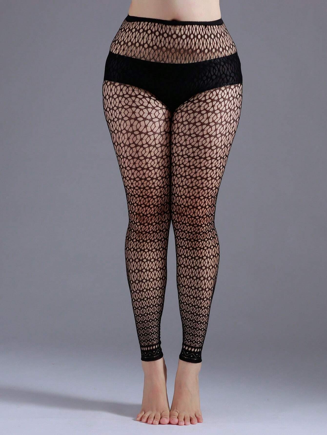 SHEIN 1pc Spring/Summer 2024 Women's One Size Fishnet Stockings With Hollow Out Design