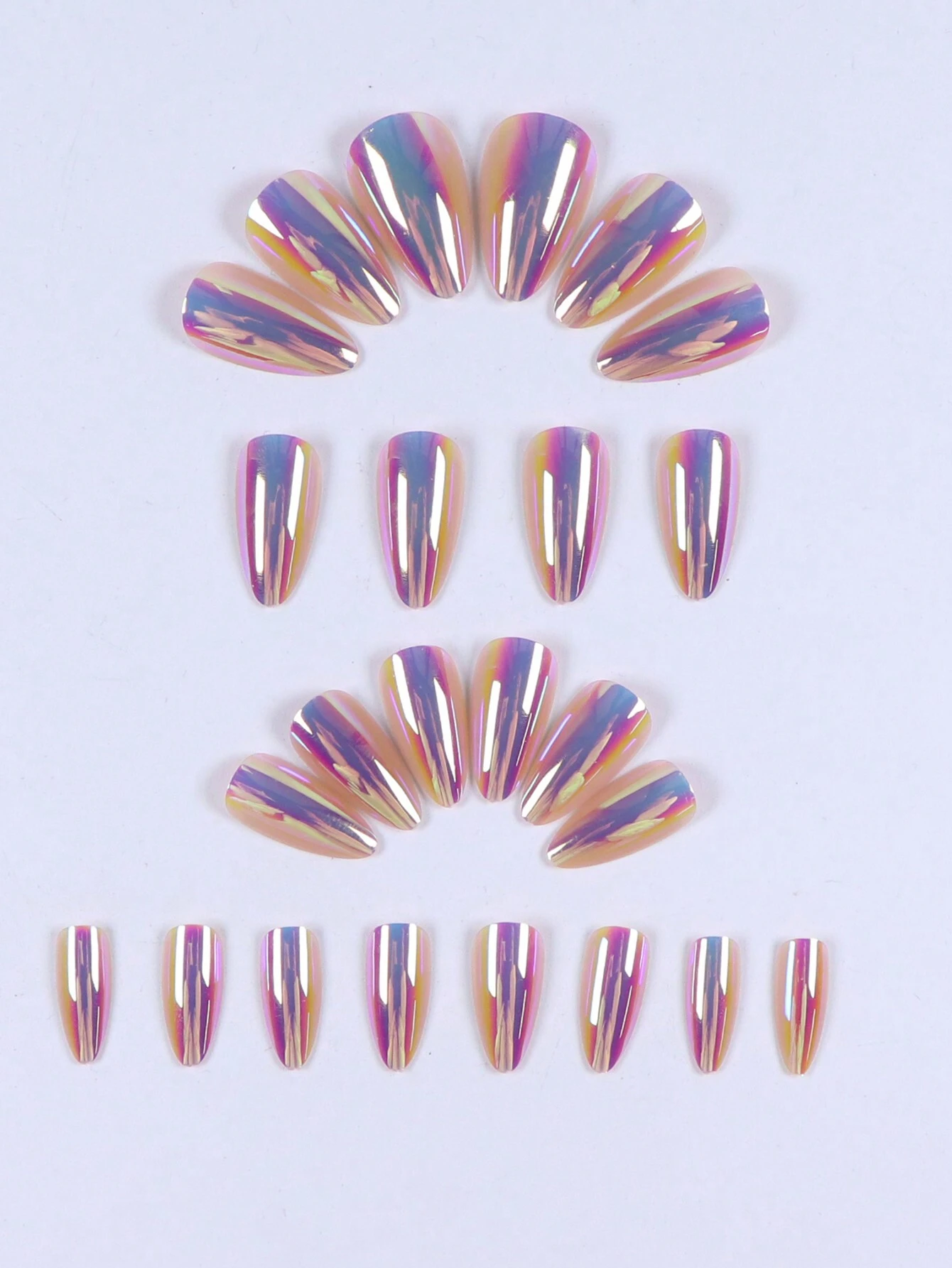SHEIN 24 Pieces Long Nail Auroras