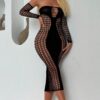 SHEIN Classic Sexy 2pcs Set Women Sexy Hollow Out Bandeau Dress