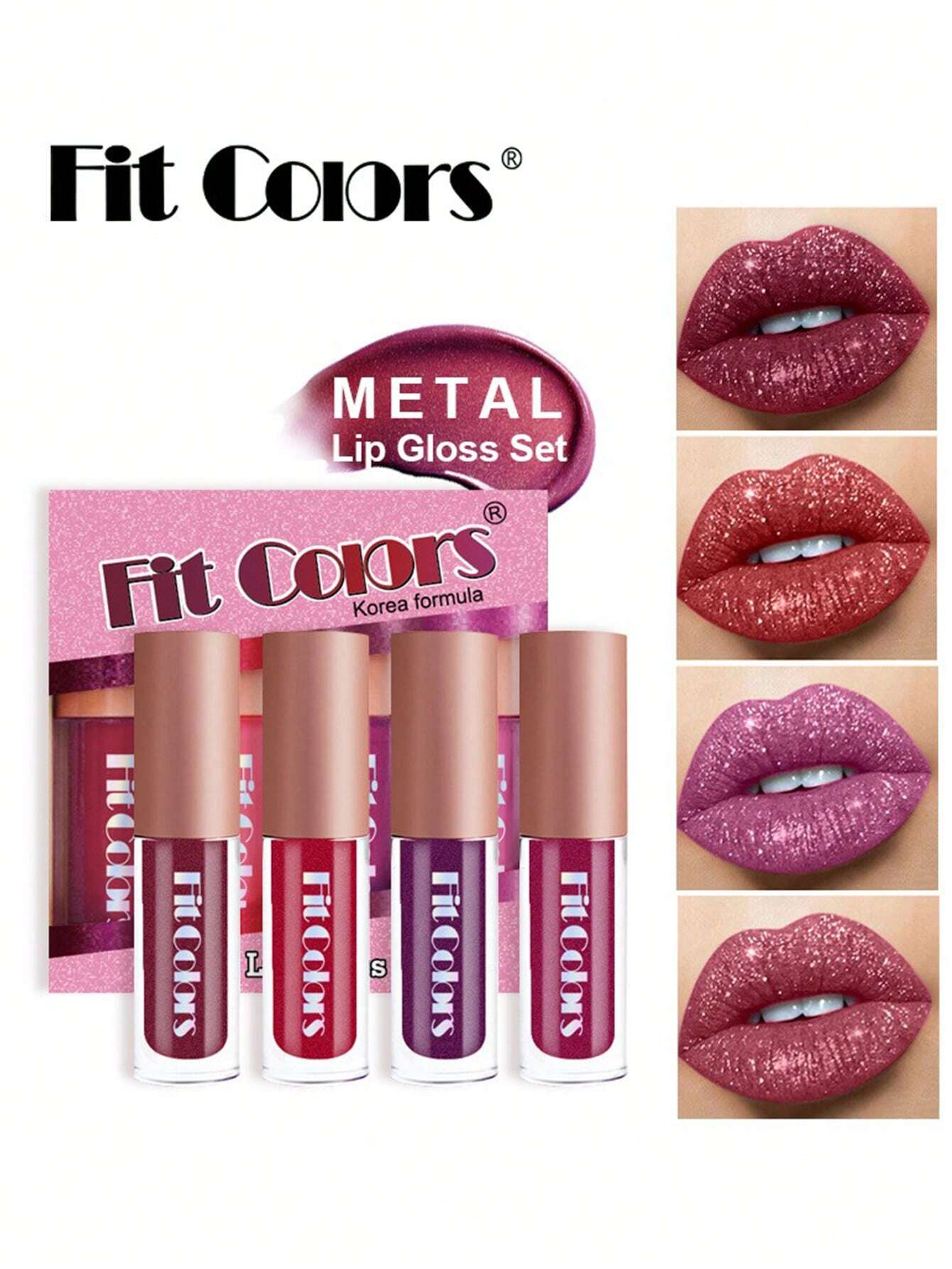 SHEIN Fit Colors Velvet Matte Liquid Lipstick,4Pcs