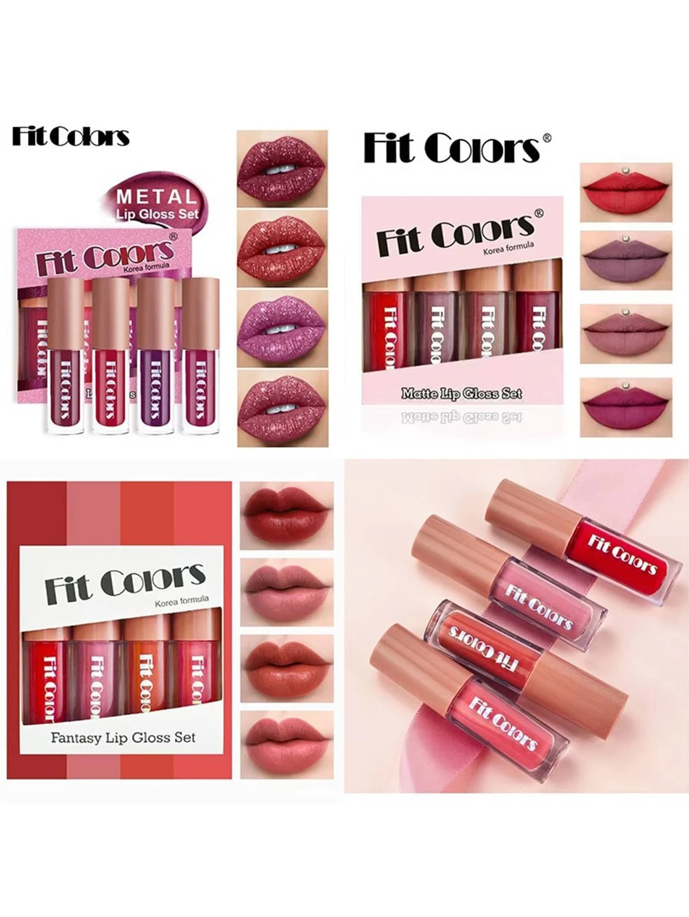 SHEIN Fit Colors Velvet Matte Liquid Lipstick,4Pcs