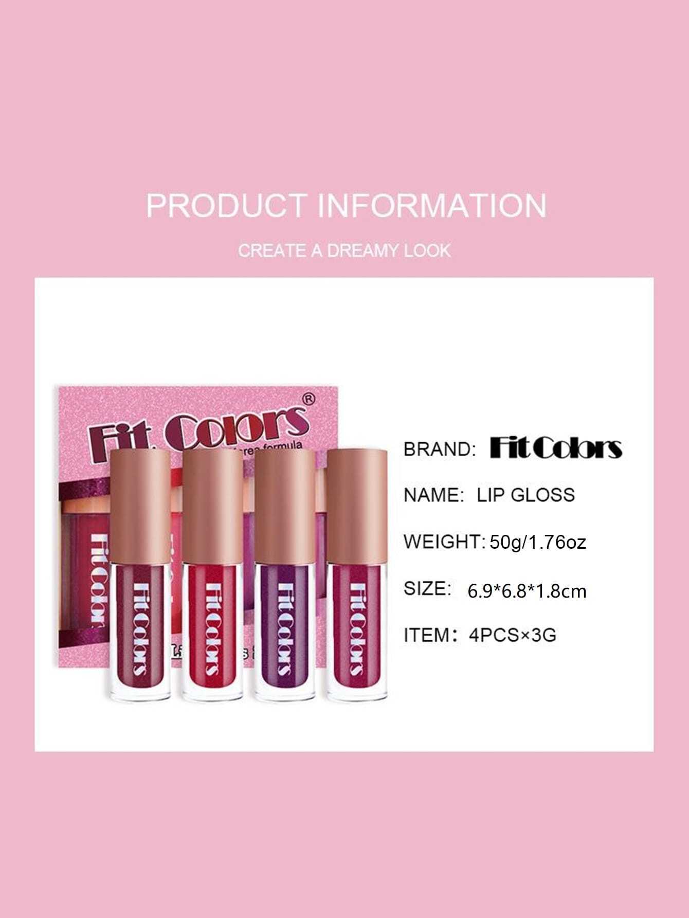 SHEIN Fit Colors Velvet Matte Liquid Lipstick,4Pcs