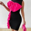 SHEIN Raffinéa Women's Color Block Sleeveless Mermaid Bodycon Dress