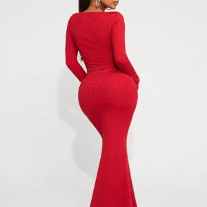 SHEIN SXY 2pcs/Set Cozy Casual Elegant Rib-Knit