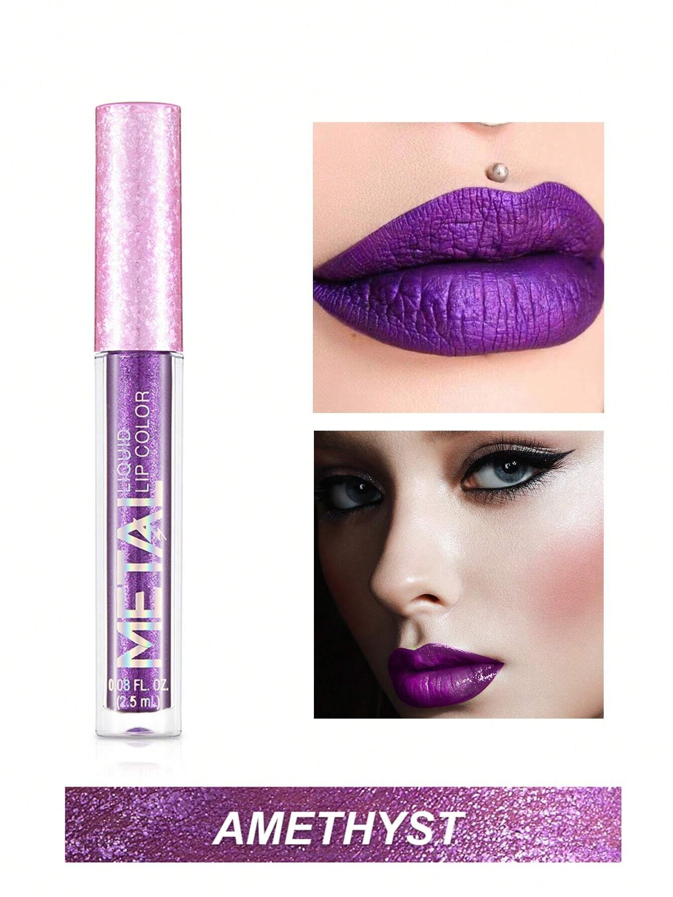 SHEIN Waterproof Liquid Lipstick, Long-Wearing Metallic Lip Gloss