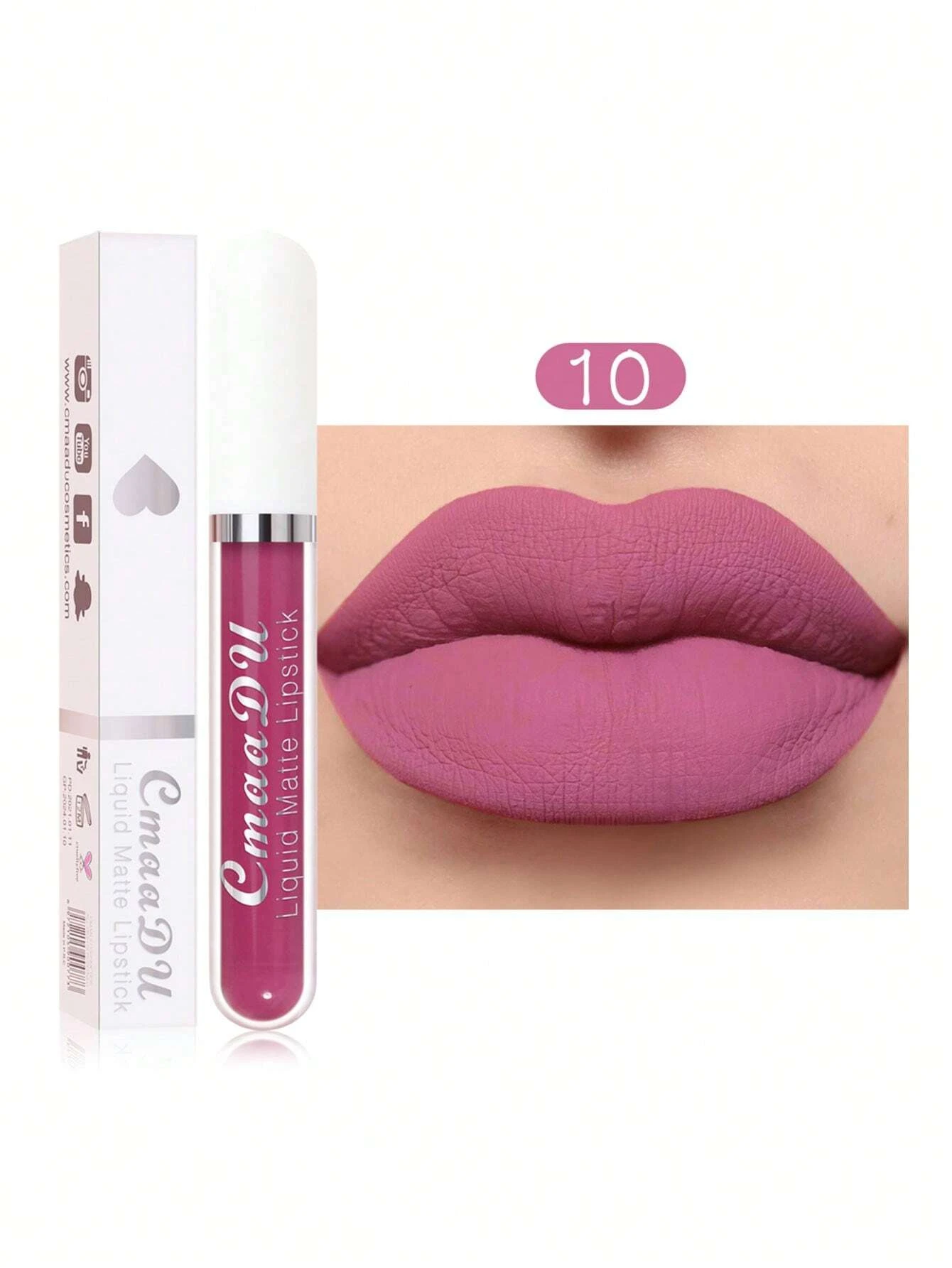 SHEIN Waterproof Long lasting Matte Lip Gloss 10 Non-Stick Cup Lip Cream