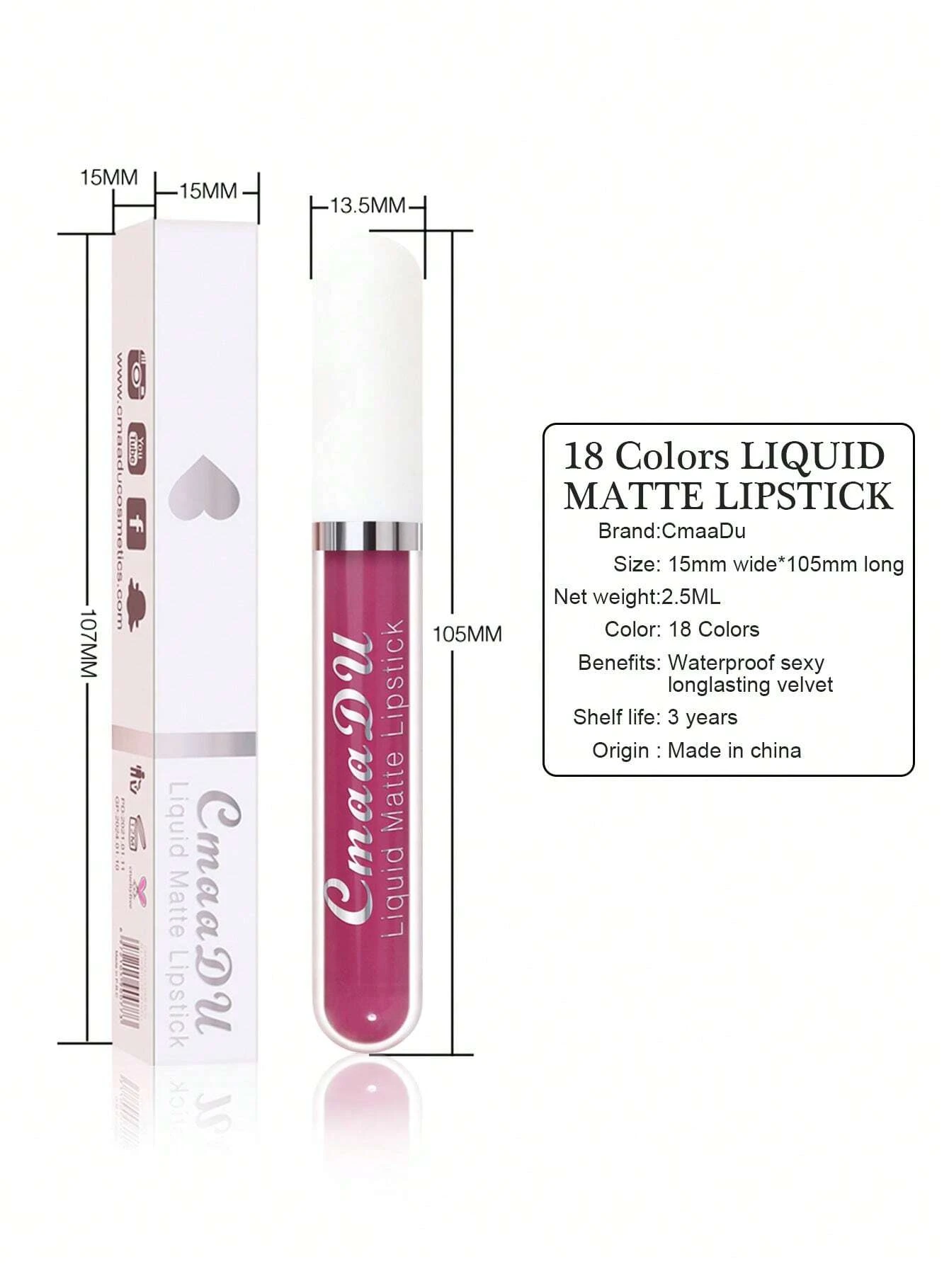 SHEIN Waterproof Long lasting Matte Lip Gloss 10 Non-Stick Cup Lip Cream