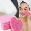 SHEIN 10pcs Compressed Heart-Shaped Facial Cleansing, Makeup Removal