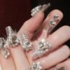 SHEIN High-End European And American Style Glitter Full Rhinestone Ballet False Nails