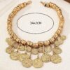 SHEIN 1pc New Vintage Asymmetrical Round Tassel Pendant Necklace