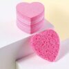 SHEIN 10pcs Compressed Heart-Shaped Facial Cleansing, Makeup Removal