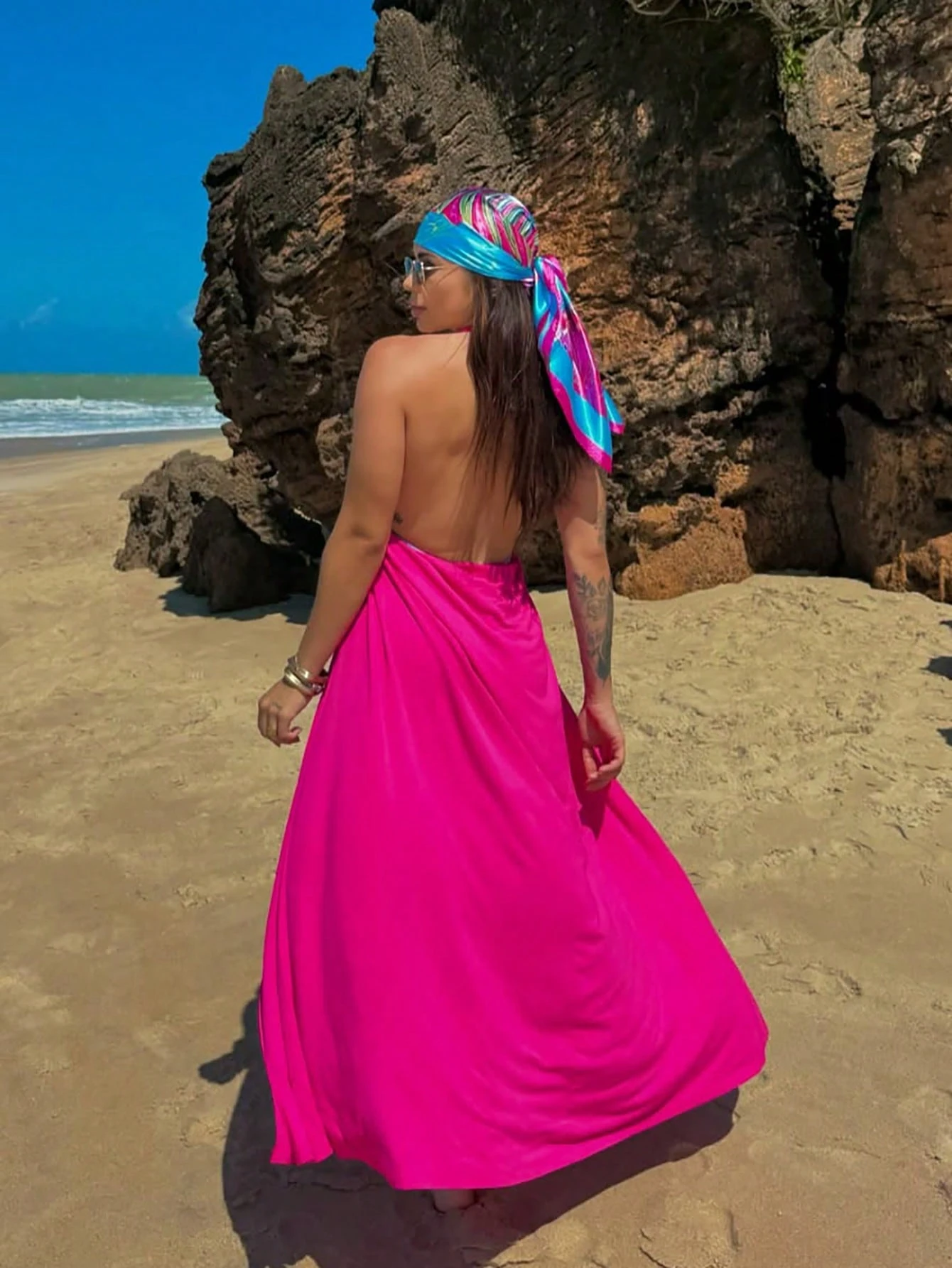 SHEIN 2025 Spring/Summer New Women 90cm Large Square Scarf