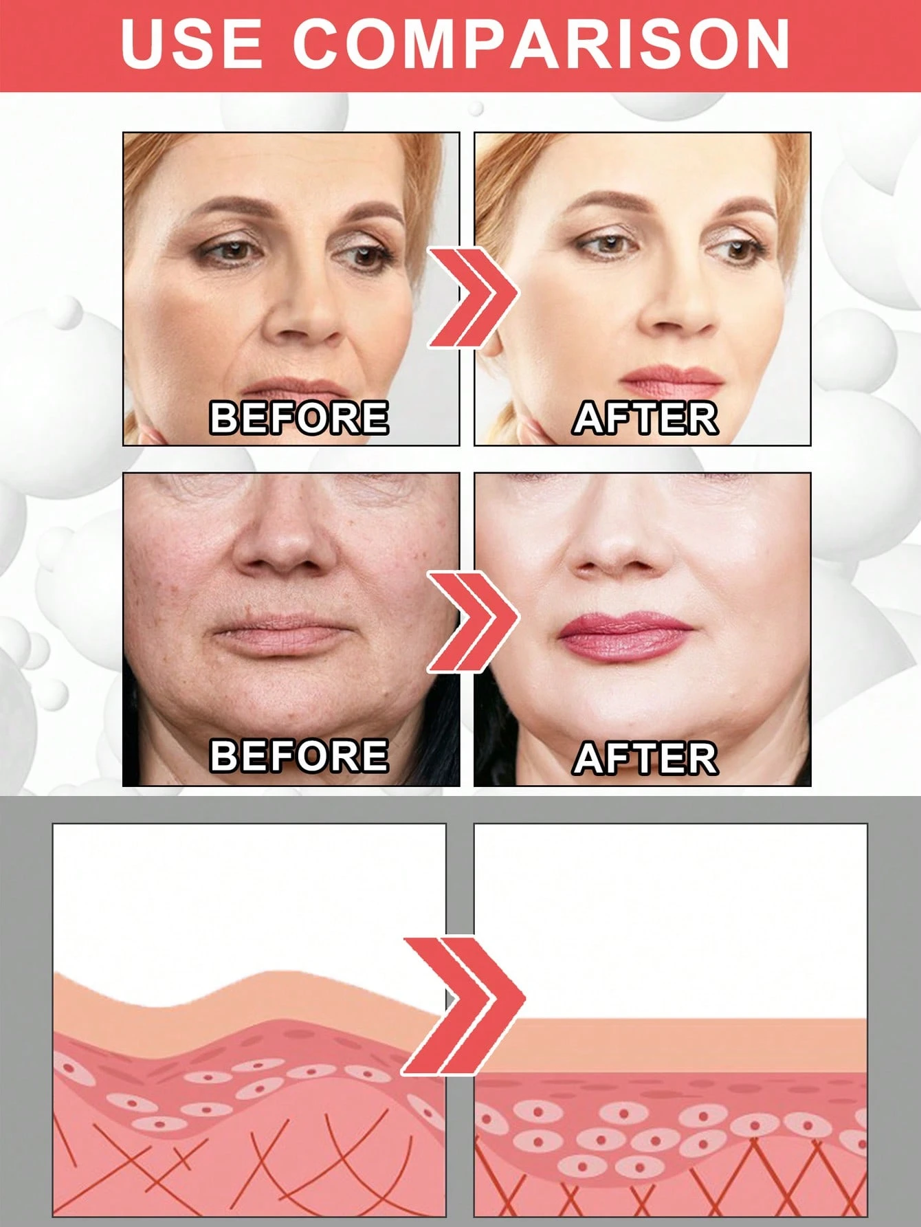 SHEIN 2PCS Collagen Boost Anti Aging Serum, Collagen Anti-Wrinkle Cream