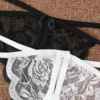 SHEIN 5packs Floral Lace Crotchless Thong Set Lingerie