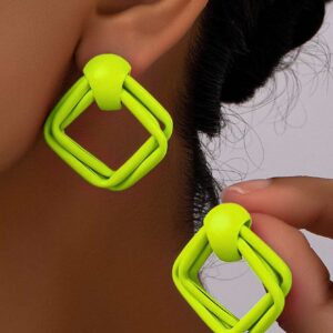 SHEIN High-Quality Design Personalized Square Buckle Earrings