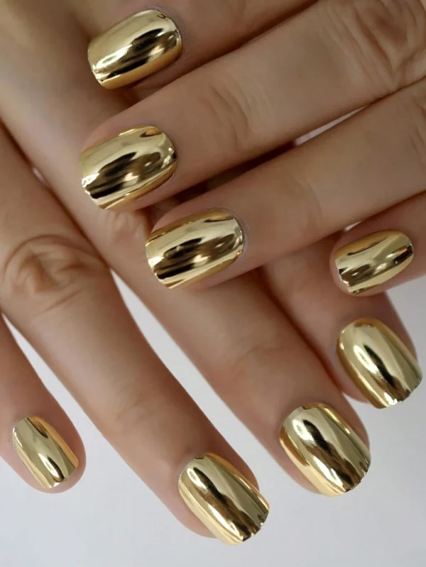 SHEIN VV MEI JIA ER 24pcs Short Square Press On Nails