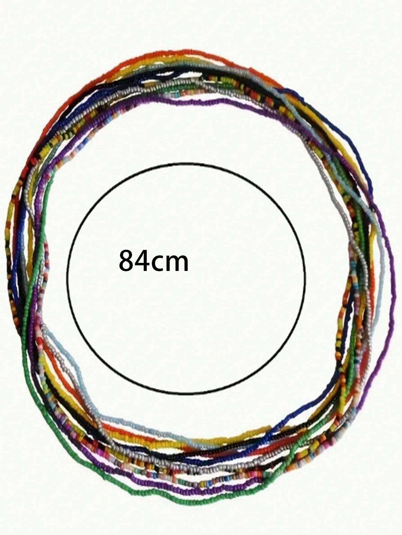 SHEIN 10Pcs/Set Boho Elastic Seed Beads Waist Belly Belt