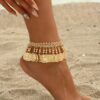 Exaggerated Beaded Vintage Coin Anklet