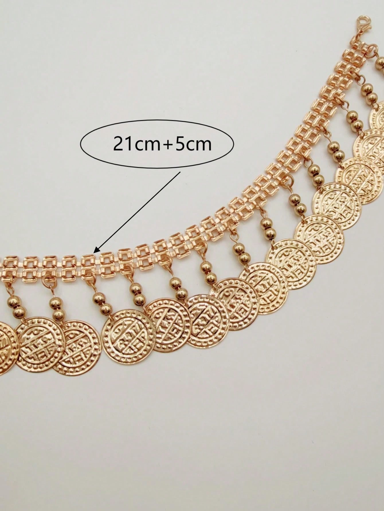 Exaggerated Beaded Vintage Coin Anklet