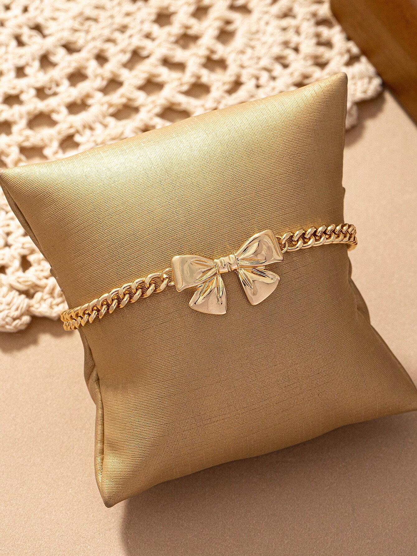 SHEIN 1pc Butterfly & Flower Shaped Metallic Anklet